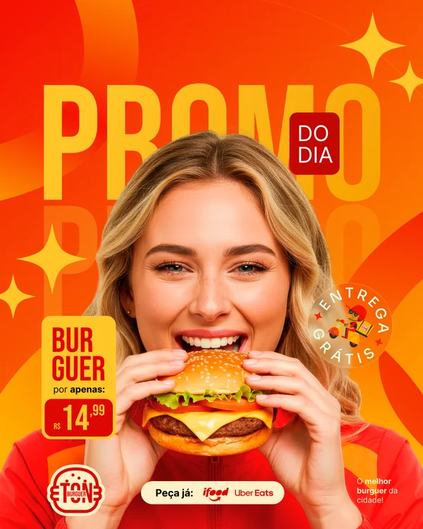 Post de hamburgueria: Promo do dia